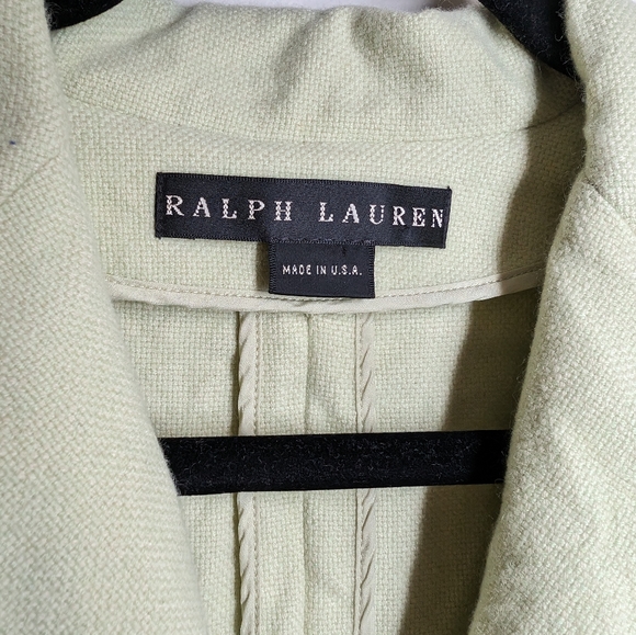 Ralph Lauren Black Label Vintage Cashmere Blazer in Melon Green | Size 6 - Picture 2 of 8